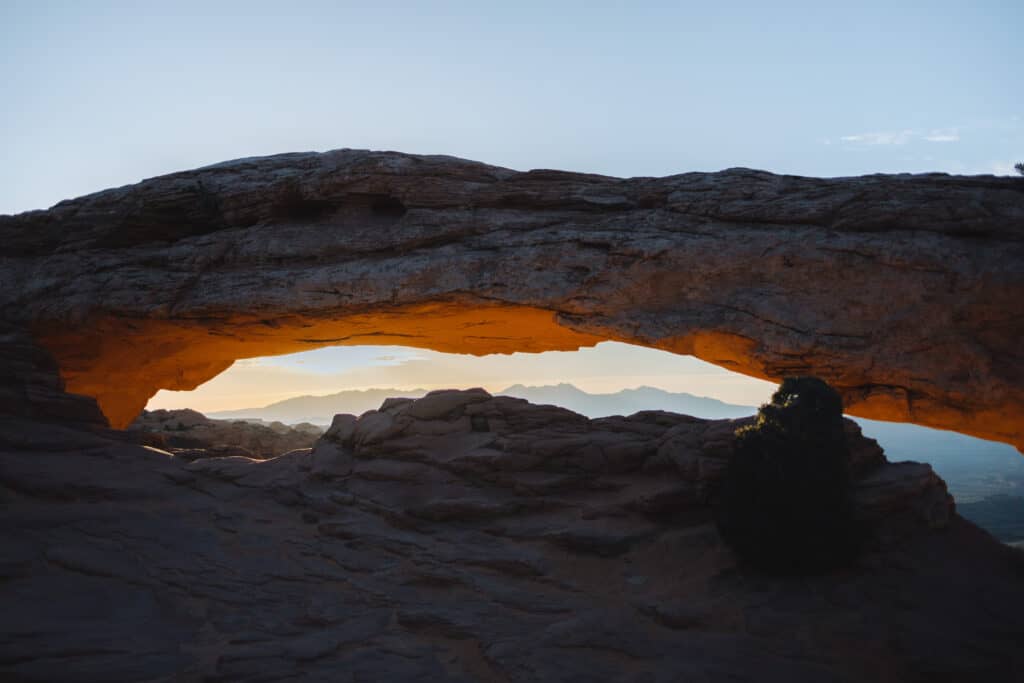 sunrise at mesa arch